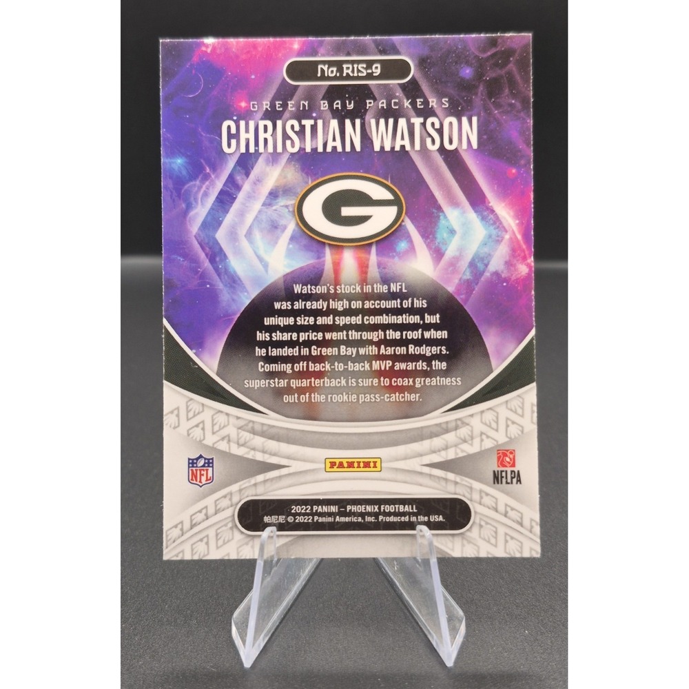 2022 Panini Phoenix Christian Watson #RIS-9 Rookie Rising Silver (RC) Packers - Picture 2 of 10